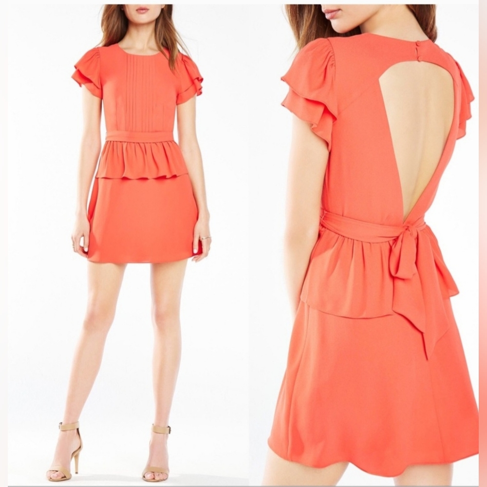 Bcbgmaxazria "Idell"women dress. Size 12 red/orange